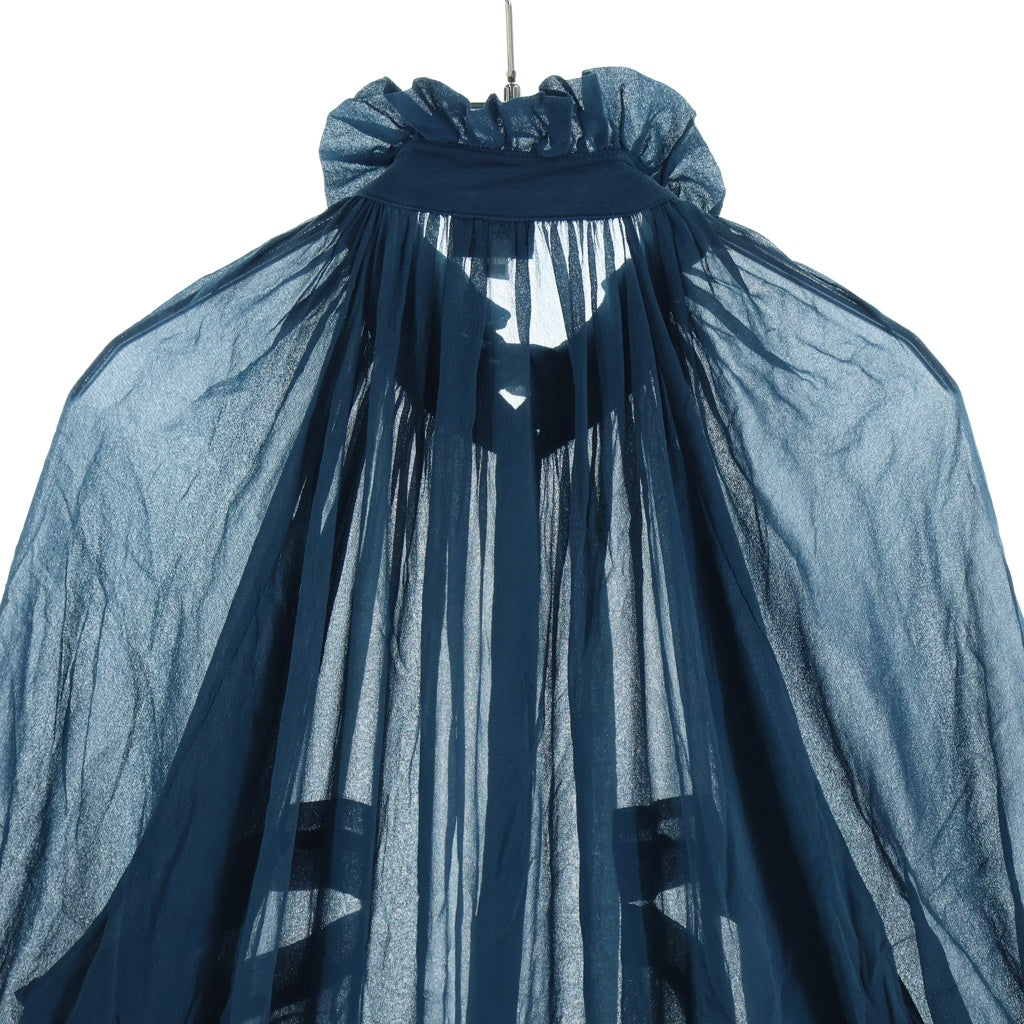 DOLCE & GABBANA(ドルチェアンドガッバーナ) Frill Dress シフォン シルク フリルワンピース ドレス ブルー レディース SN0293