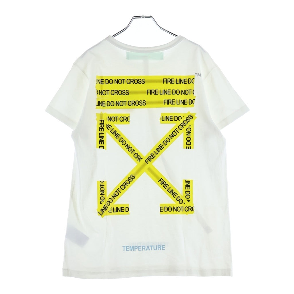 OFF-WHITE(オフホワイト) 18SS Fire Tape T-Shirt 半袖Tシャツ ホワイト OMAA002S18185006