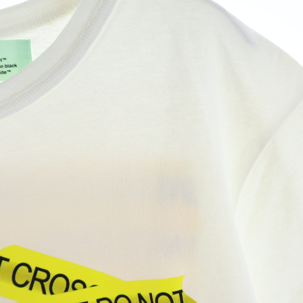 OFF-WHITE(オフホワイト) 18SS Fire Tape T-Shirt 半袖Tシャツ ホワイト OMAA002S18185006