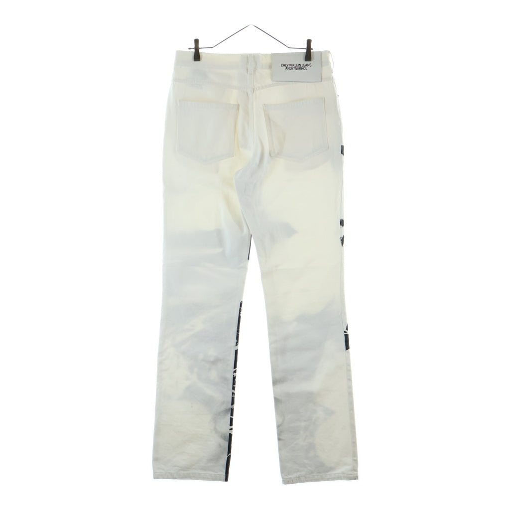 Calvin Klein(カルバンクライン) 18SS ×ANDY WARHOL SILKSCREENED PAINTED DENIM PANTS アンディ ウォーホル ペイントデニムパンツ ジーンズ ホワイト205W39NYC