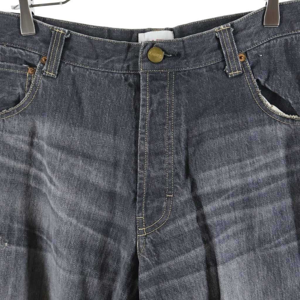 KAMIYA(カミヤ) Denim Wide Pants G14PT036 ダメージ加工 デニムワイド パンツ ブラック
