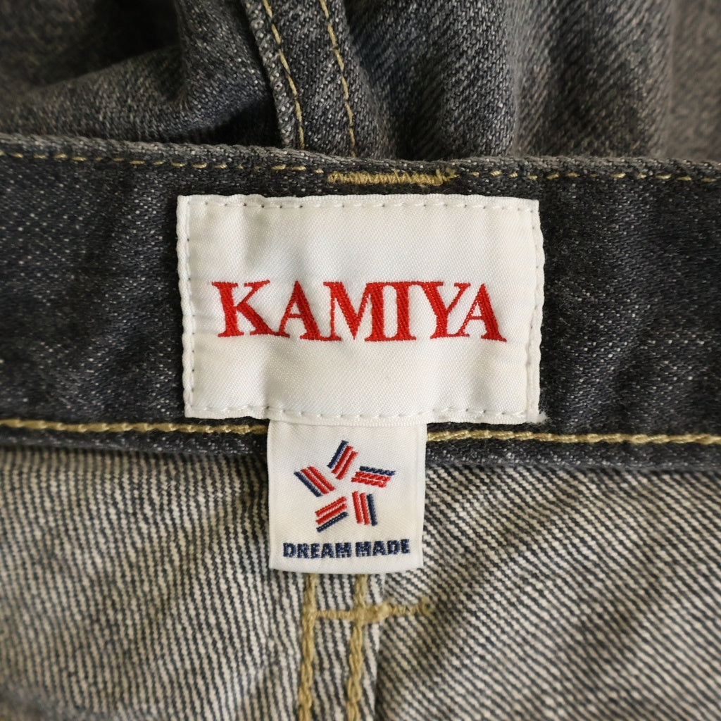 KAMIYA(カミヤ) Denim Wide Pants G14PT036 ダメージ加工 デニムワイド パンツ ブラック