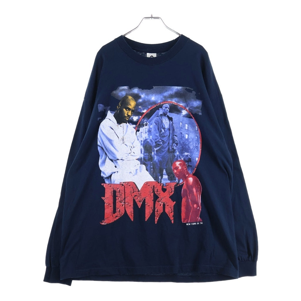 VINTAGE(ヴィンテージ) 90S DMX BRING YOUR WHOLE CREW L/S TEE プリント長袖Tシャツ カットソー ネイビー