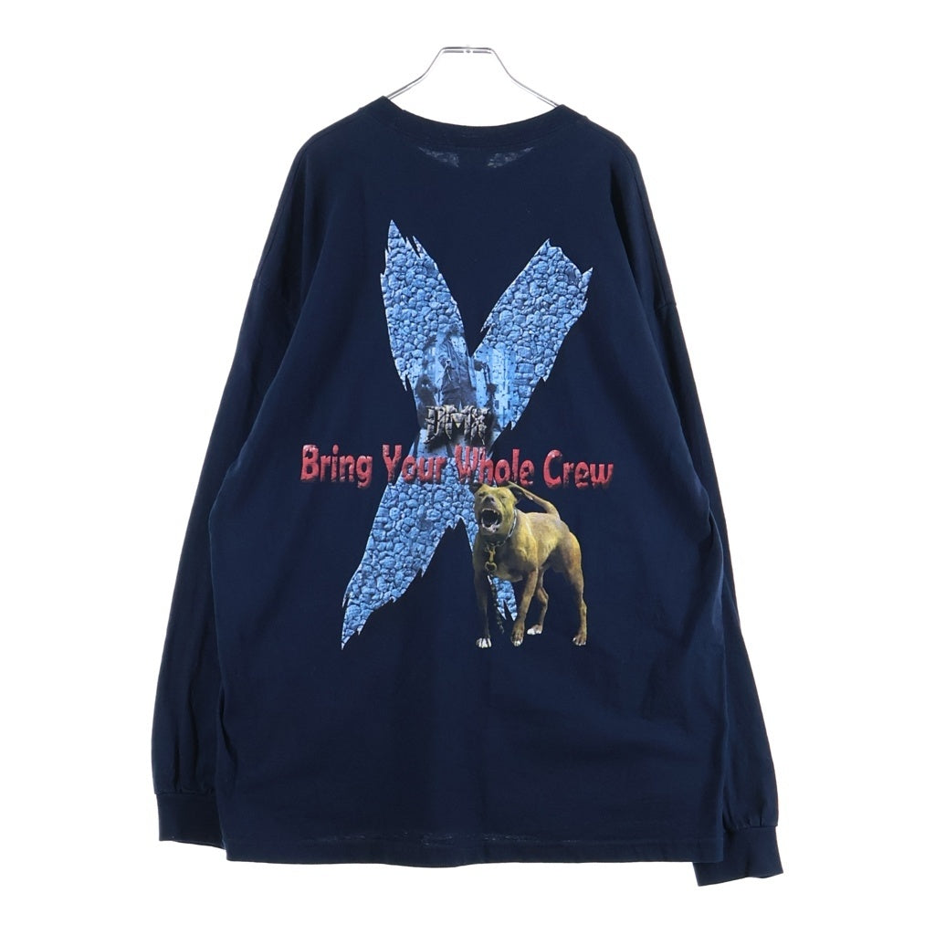 VINTAGE(ヴィンテージ) 90S DMX BRING YOUR WHOLE CREW L/S TEE プリント長袖Tシャツ カットソー ネイビー