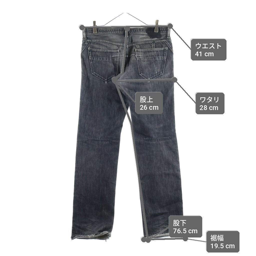 NUMBER (N)INE(ナンバーナイン) 07AW ARCHIVE ABOUT A BOY DENIM PANTS アーカイブ ハート涙パッチ音符デニム ジーンズ ブラック F07-NNP001A
