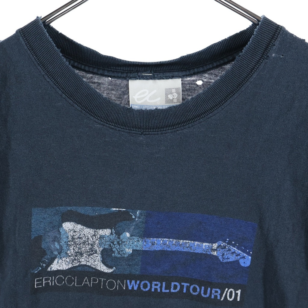 VINTAGE(ヴィンテージ) 00S ERIC CLAPTON WORLD TOUR GUITER GRAPHIC S/S TEE エリック クランプトン ワールドワイドツアー ギタープリント半袖Tシャツ カットソー ネイビー
