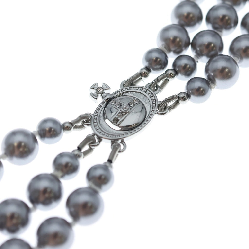 Vivienne Westwood(ヴィヴィアンウエストウッド) BROKEN PEARL LONG NECKLACE ブロークン パール ネックレス パープル レディース