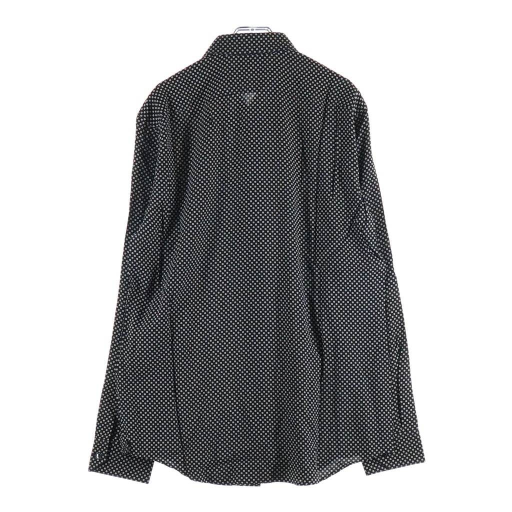 CELINE(セリーヌ) Hedi Period Rayon Shirt 総柄レーヨン 長袖シャツ ブラック 20FC5359I