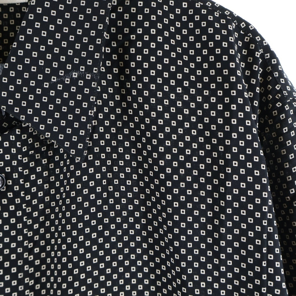 CELINE(セリーヌ) Hedi Period Rayon Shirt 総柄レーヨン 長袖シャツ ブラック 20FC5359I
