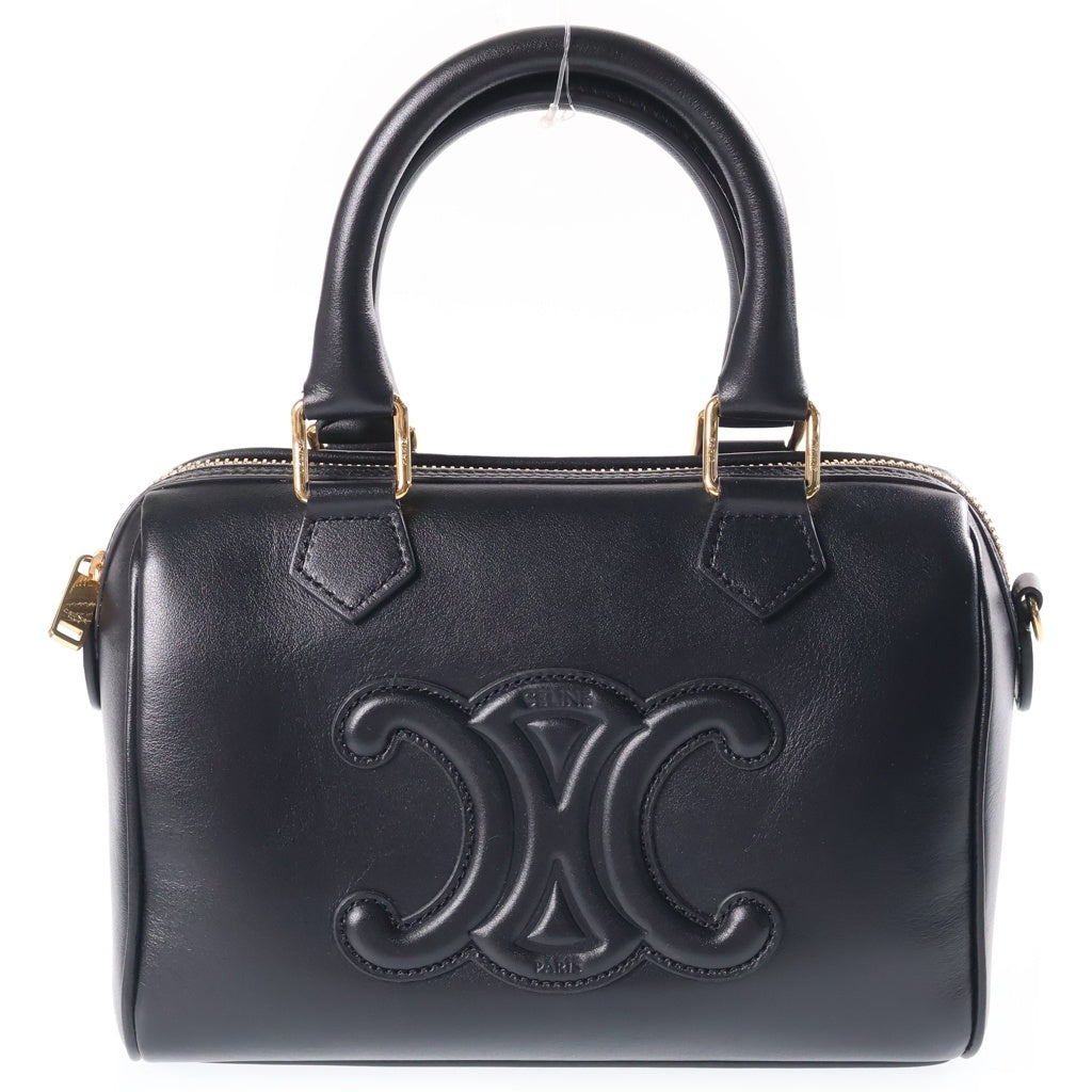 CELINE(セリーヌ) トリオンフ スムースカーフスキン スモール ボストンバッグ ショルダーバッグ ブラック 113773DU3 レディース