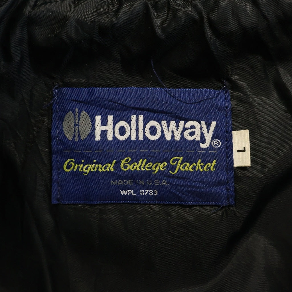 VINTAGE(ヴィンテージ) 90S Holloway Stadium Jacket ホロウェイ レザー切替 ウールスタジアムジャケット スタジャン ブラック