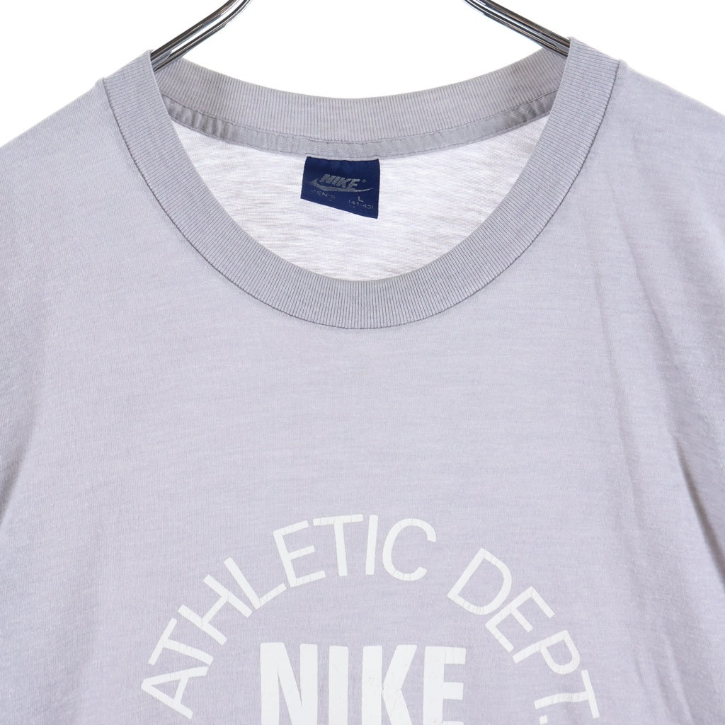 NIKE(ナイキ) 80S VINTAGE ATHRETIC DEPT PRINT S/S TEE ヴィンテージ アーチロゴ フロントプリント半袖Tシャツ カットソー 紺タグ グレー