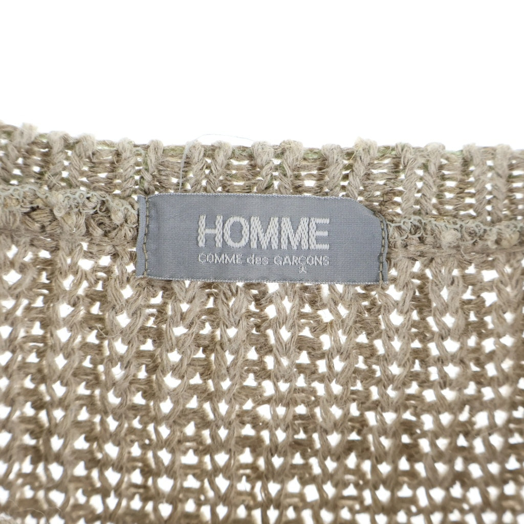 COMME des GARCONS HOMME(コムデギャルソンオム) 80s Archive デカオム Vネック ローゲージニット セーター ベージュ