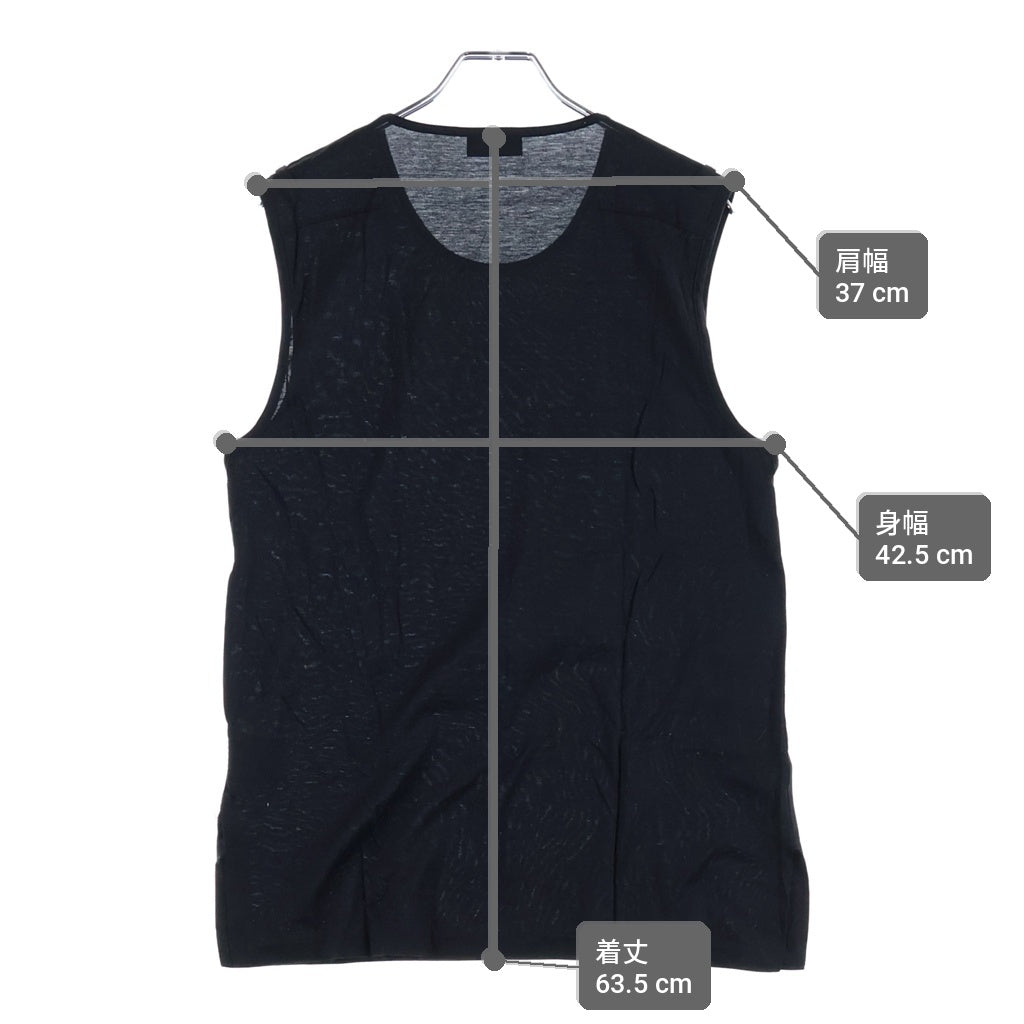Dior HOMME(ディオールオム) 03SS Archive エディ期 FOLLOW ME ノースリーブ カットソー ブラック 3EH3071496