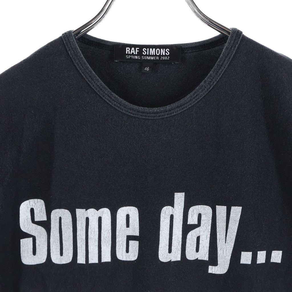 RAF SIMONS(ラフシモンズ) 02SS Archive テロ期 SOME DAY 5分袖 半袖Tシャツ カットソー ブラック