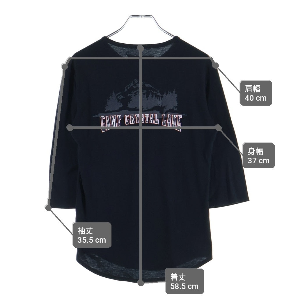 RAF SIMONS(ラフシモンズ) 00SS Archive Summa Cum Laude期 CAMP CRYSTAL LAKE L/S TEE ロングスリーブ 七分袖 長袖Tシャツ カットソー ブラック