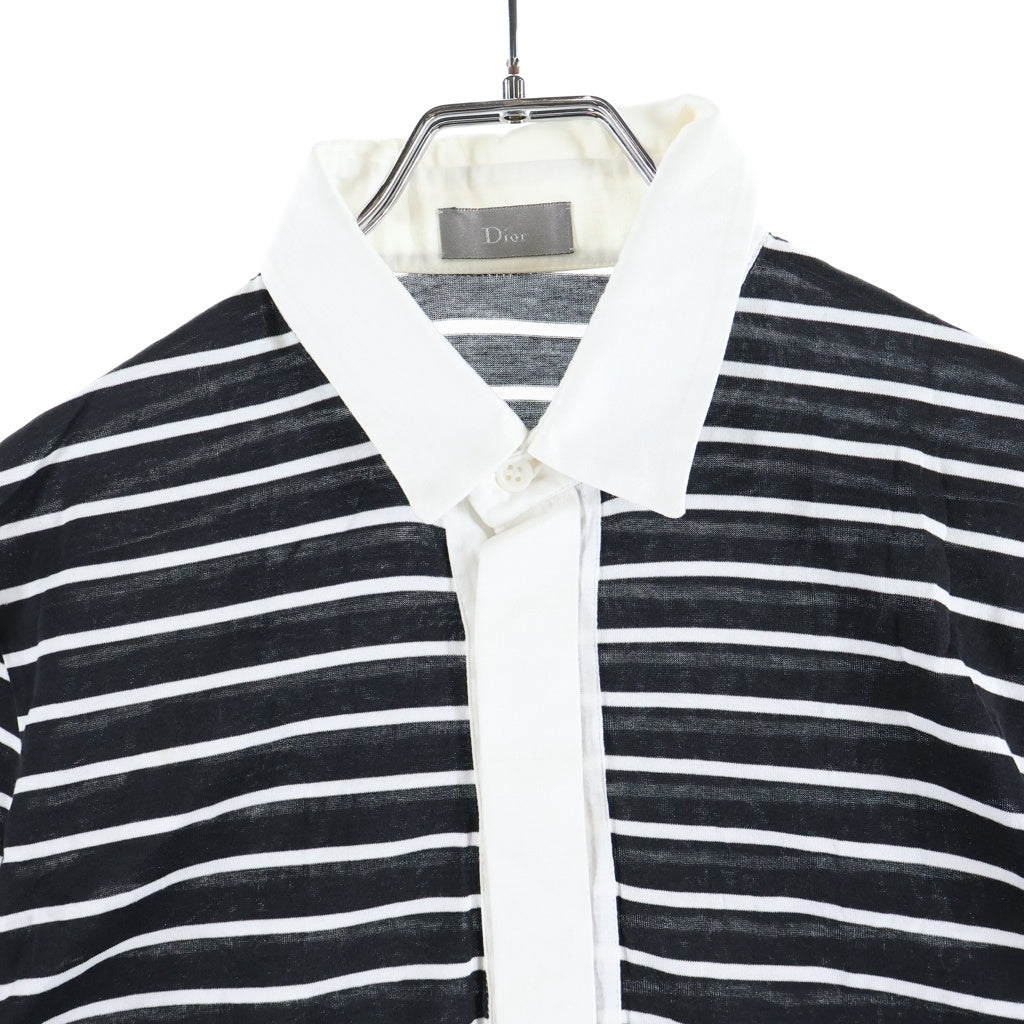Dior HOMME(ディオールオム) 03SS Archive エディ期 半袖ポロシャツ カットソー ブラック/ホワイト 3EH3063408