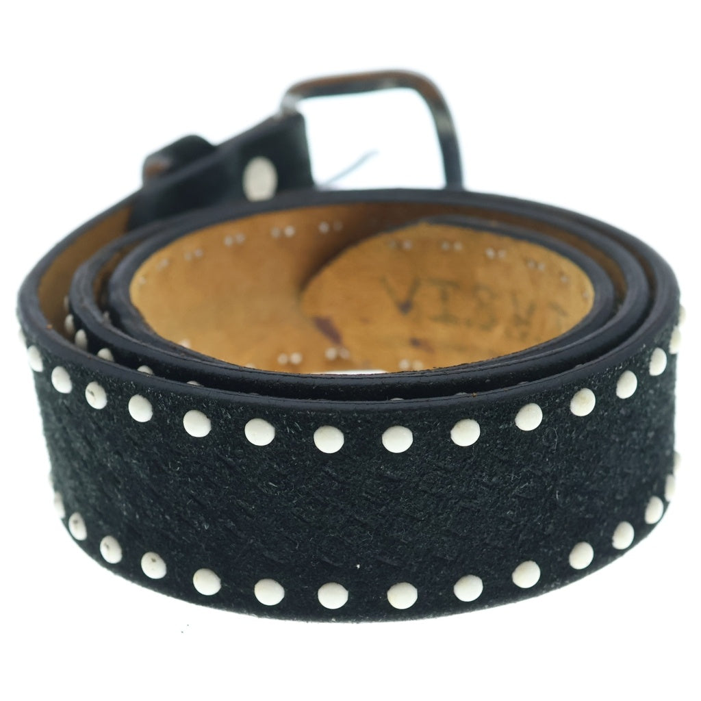VISVIM(ヴィスヴィム) STUDS SUEDO LEATHER BELT スタッズ スエードレザー ベルト ブラック VA0000087-01