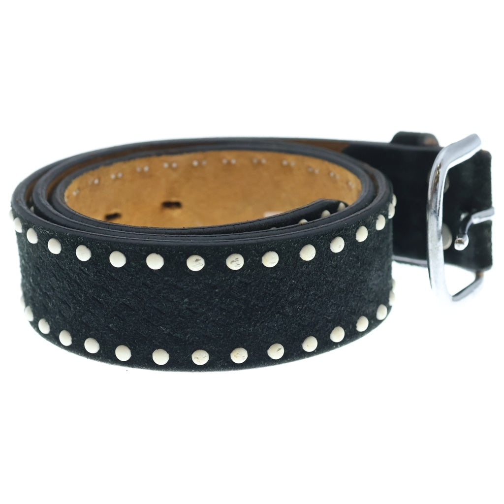 VISVIM(ヴィスヴィム) STUDS SUEDO LEATHER BELT スタッズ スエードレザー ベルト ブラック VA0000087-01