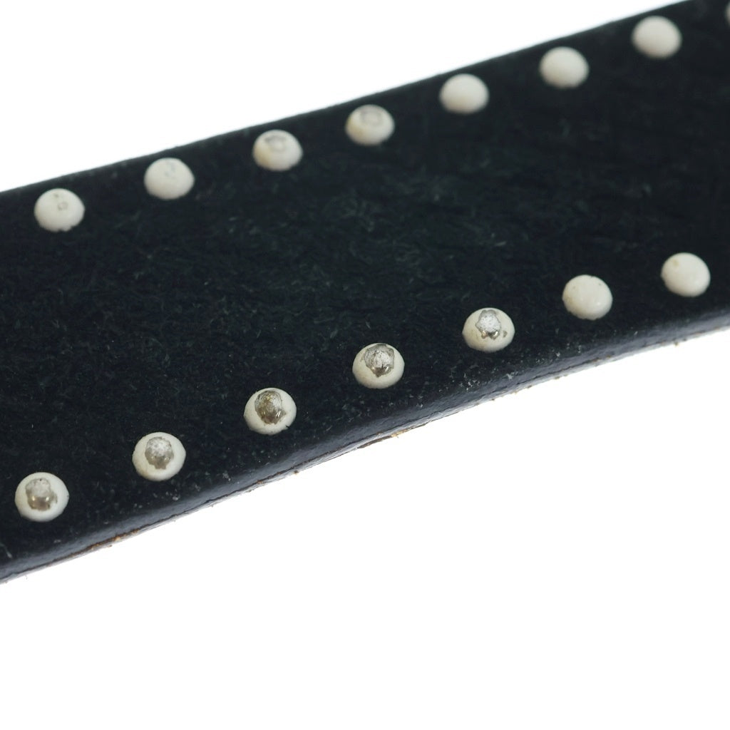 VISVIM(ヴィスヴィム) STUDS SUEDO LEATHER BELT スタッズ スエードレザー ベルト ブラック VA0000087-01