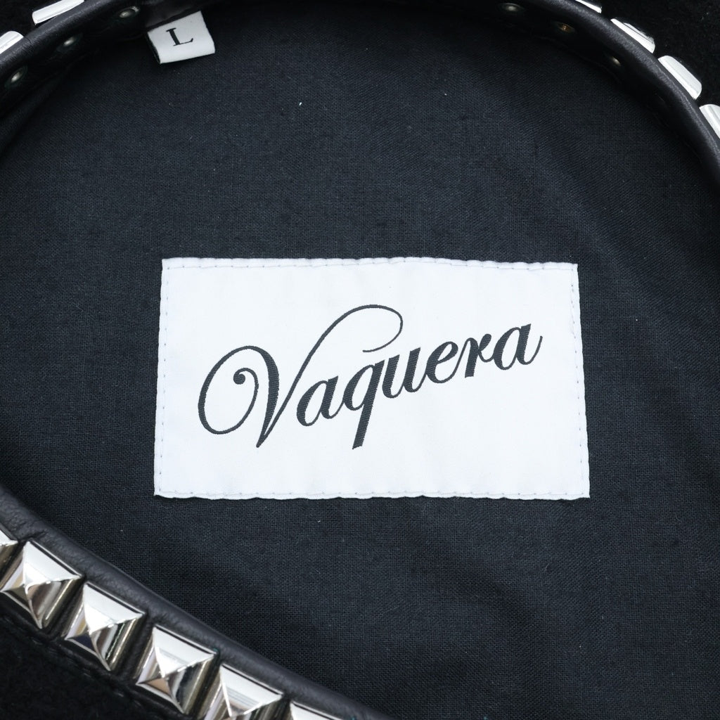 VAQUERA(ヴァケラ) Studded Leather Beret スタッズ レザー ベレー帽 帽子 ブラック レディース
