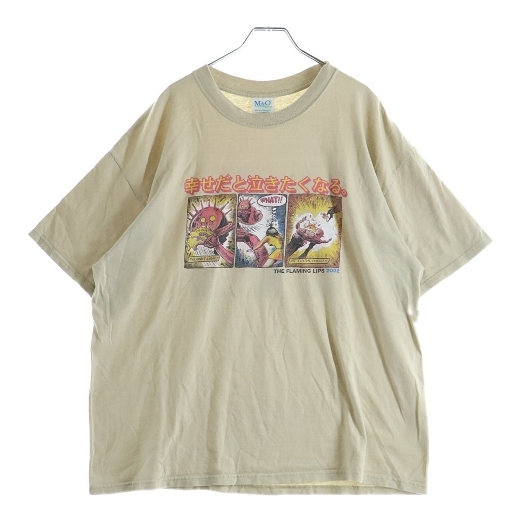VINTAGE(ヴィンテージ) 00s FLAMING LIPS 2003 YOSHIMI BATTLES THE PINK ROBOTS 幸せだと泣きたくなる クルーネックTシャツ ベージュ