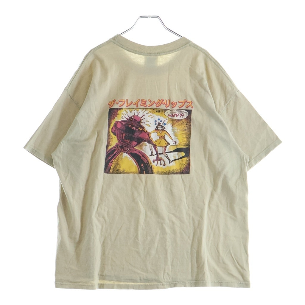 VINTAGE(ヴィンテージ) 00s FLAMING LIPS 2003 YOSHIMI BATTLES THE PINK ROBOTS 幸せだと泣きたくなる クルーネックTシャツ ベージュ