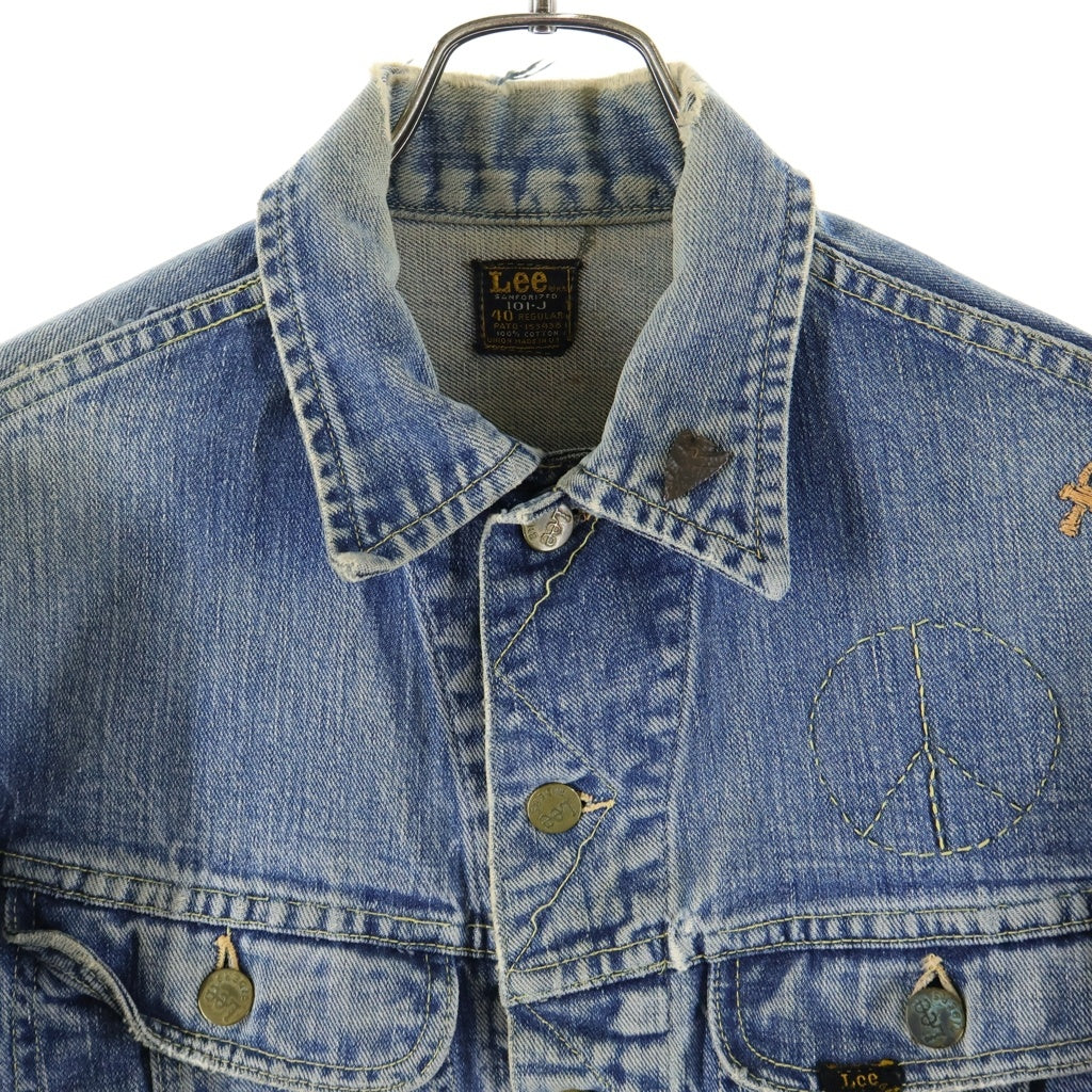 LEE(リー) 60S-70S USA製 四角黒タグ 刺繍 バックデザイン デニムジャケット インディゴ 101‐J