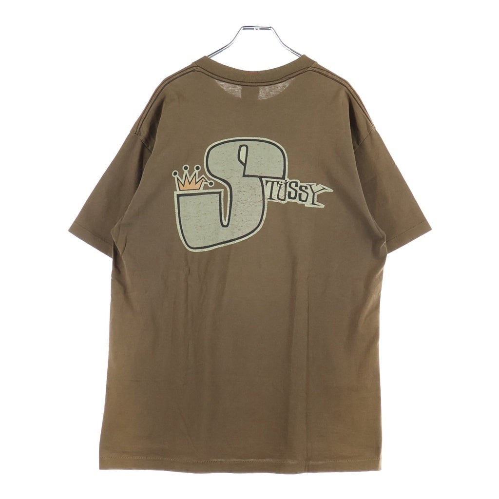 STUSSY(ステューシー) 90s OLD Phat S Tee クラウン 半袖Tシャツ カットソー ブラウン