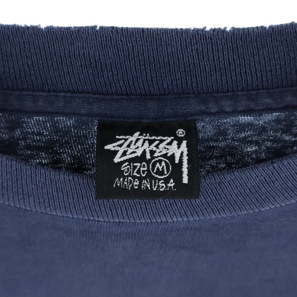 STUSSY(ステューシー) 80-90s OLD ラスタ クラウン サークルロゴ L/S Tee 長袖Tシャツ カットソー ネイビー