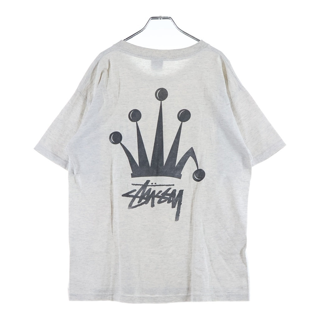 STUSSY(ステューシー) 80-90s OLD クラウンロゴ 半袖Tシャツ カットソー グレー