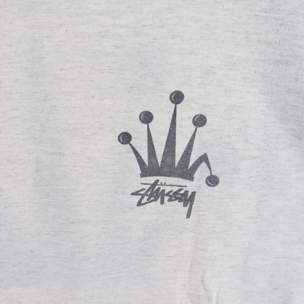 STUSSY(ステューシー) 80-90s OLD クラウンロゴ 半袖Tシャツ カットソー グレー