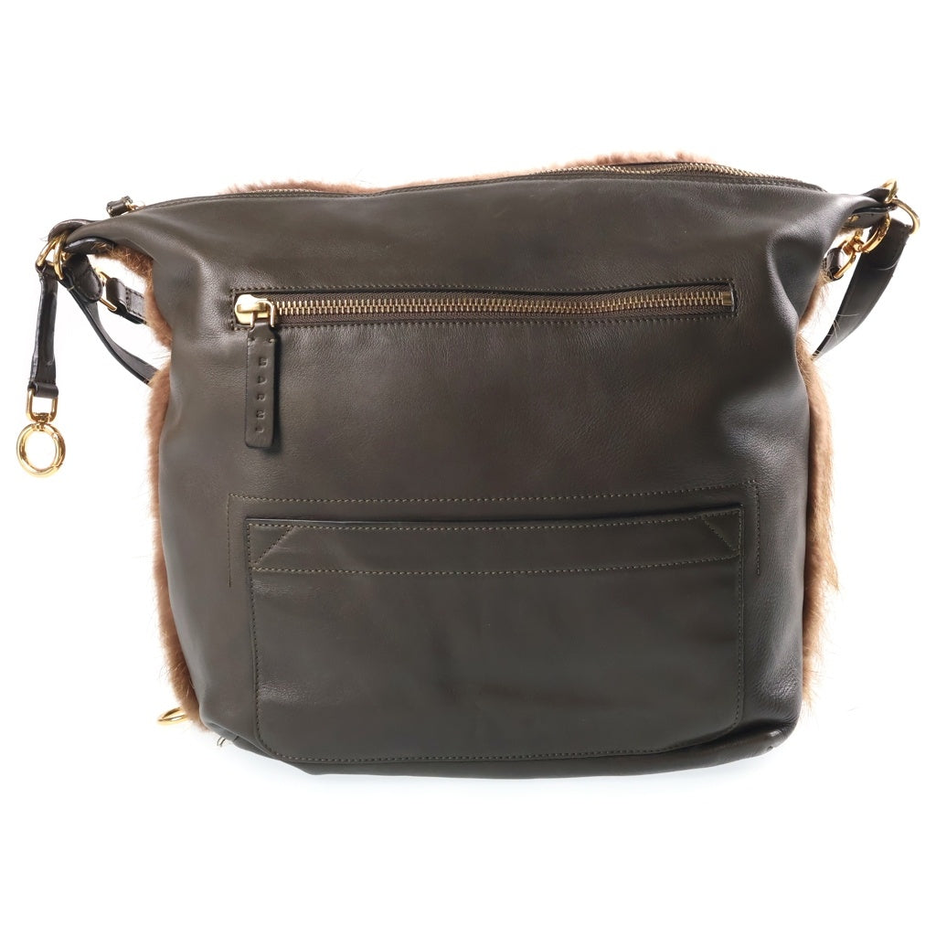 MARNI(マルニ) Convertible Fur Backpack 2WAY ファー ショルダーバッグ バッグパック ブラウン レディース