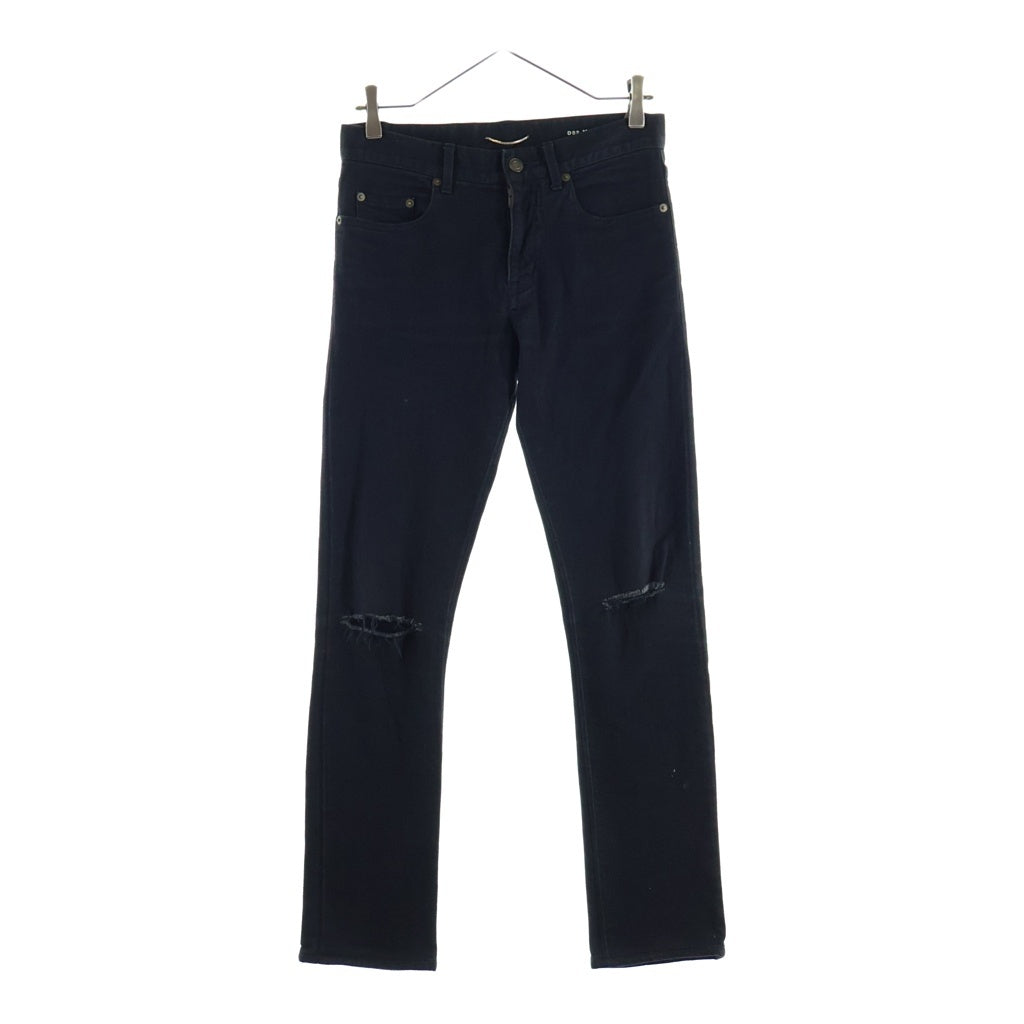SAINT LAURENT PARIS(サンローランパリ) 14AW KNEECRASH DENIM PANTS362284 Y859F ニークラッシュ ダメージ加工 スキニーデニムパンツ ブラック