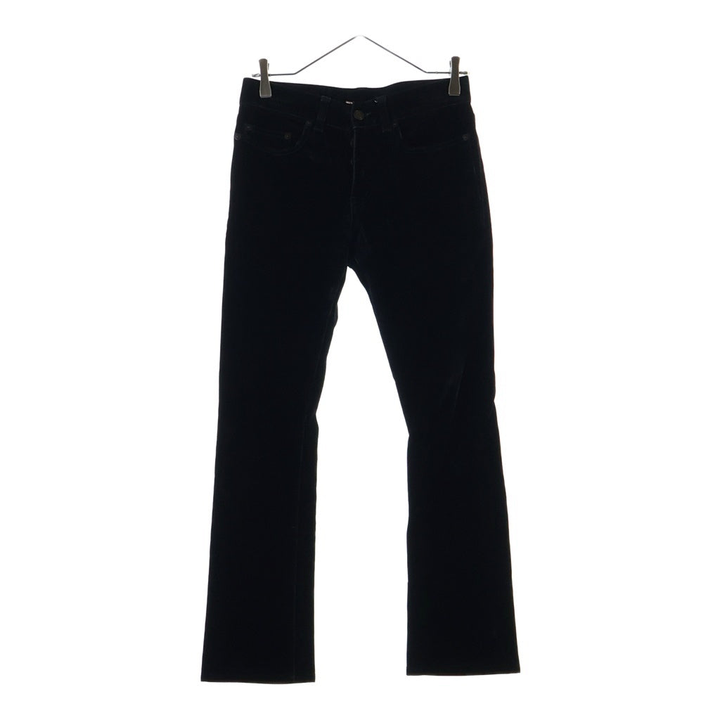 SAINT LAURENT PARIS(サンローランパリ) ボタンフライ ベロアストレートパンツ 530365 Y890R ブラック