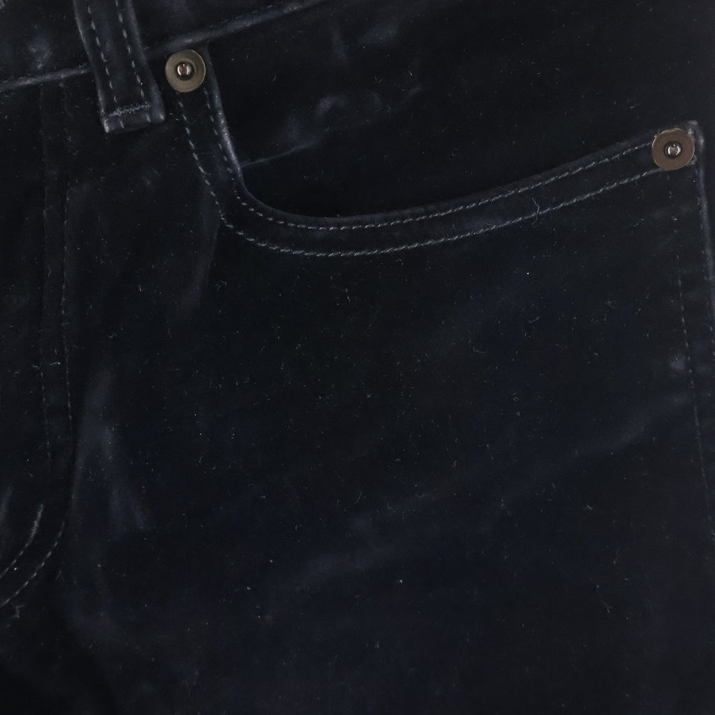 SAINT LAURENT PARIS(サンローランパリ) ボタンフライ ベロアストレートパンツ 530365 Y890R ブラック