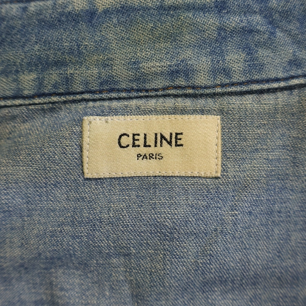 CELINE(セリーヌ) デニムウエスタン ロングスリーブ長袖シャツ 20FB1208I インディゴブルー