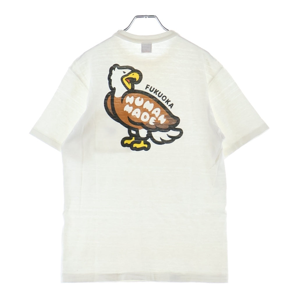 HUMAN MADE(ヒューマンメイド) 24SS LIMITED FUKUOKA HAWK PRINT COTTON POCKET TEE 福岡限定 鷲プリント 半袖コットンTシャツ カットソー ホワイト