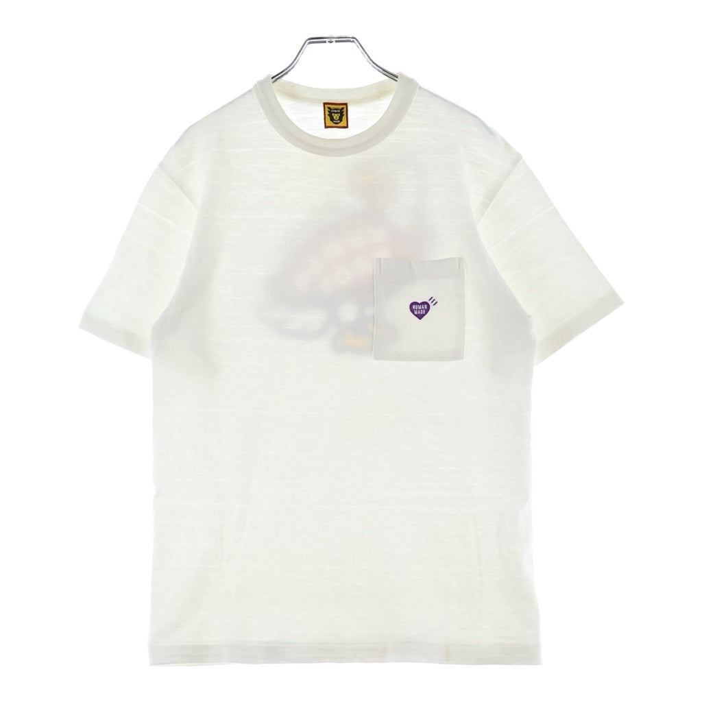 HUMAN MADE(ヒューマンメイド) 24SS LIMITED FUKUOKA HAWK PRINT COTTON POCKET TEE 福岡限定 鷲プリント 半袖コットンTシャツ カットソー ホワイト