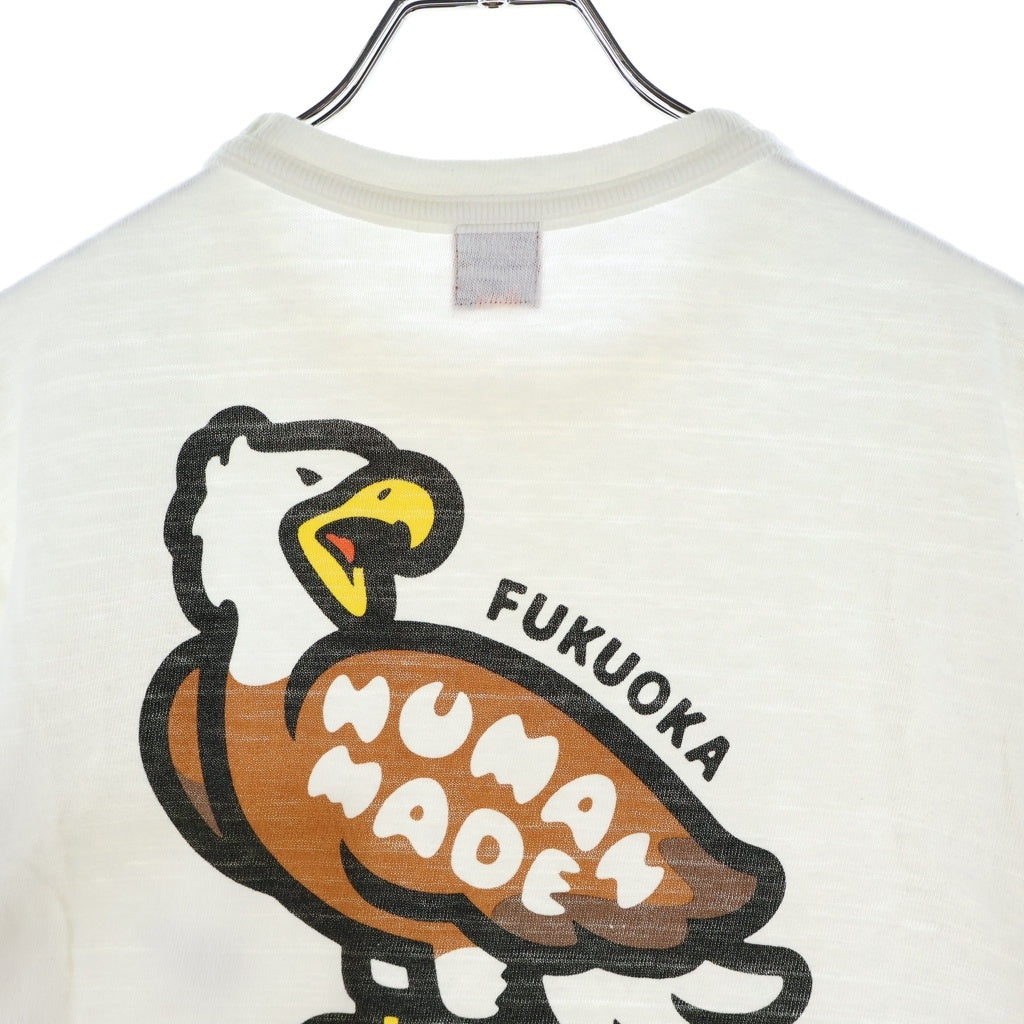 HUMAN MADE(ヒューマンメイド) 24SS LIMITED FUKUOKA HAWK PRINT COTTON POCKET TEE 福岡限定 鷲プリント 半袖コットンTシャツ カットソー ホワイト