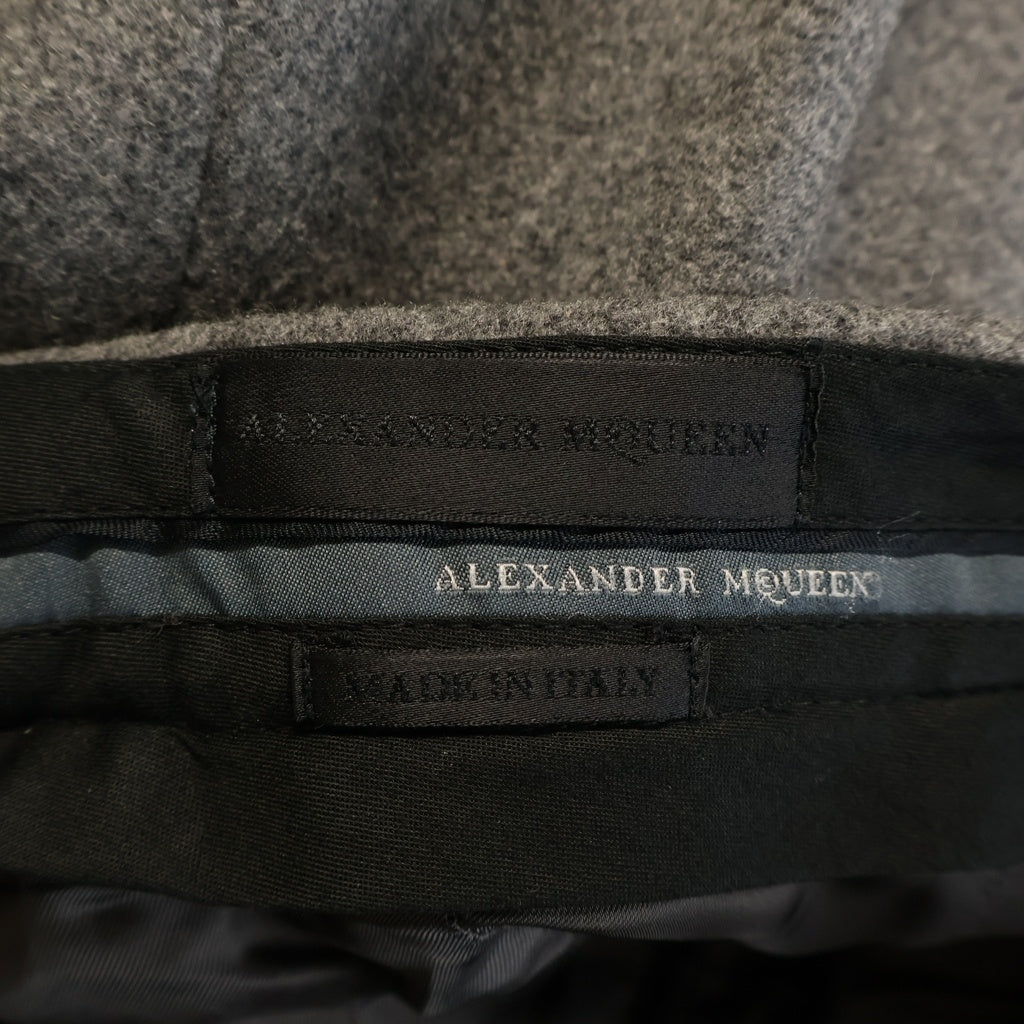 Alexander McQueen(アレキサンダーマックイーン) 06 EMBROIDERY SIDE LINE WOOL SLACKS PANTS 刺繍 サイドライン ウールスラックスパンツ グレー