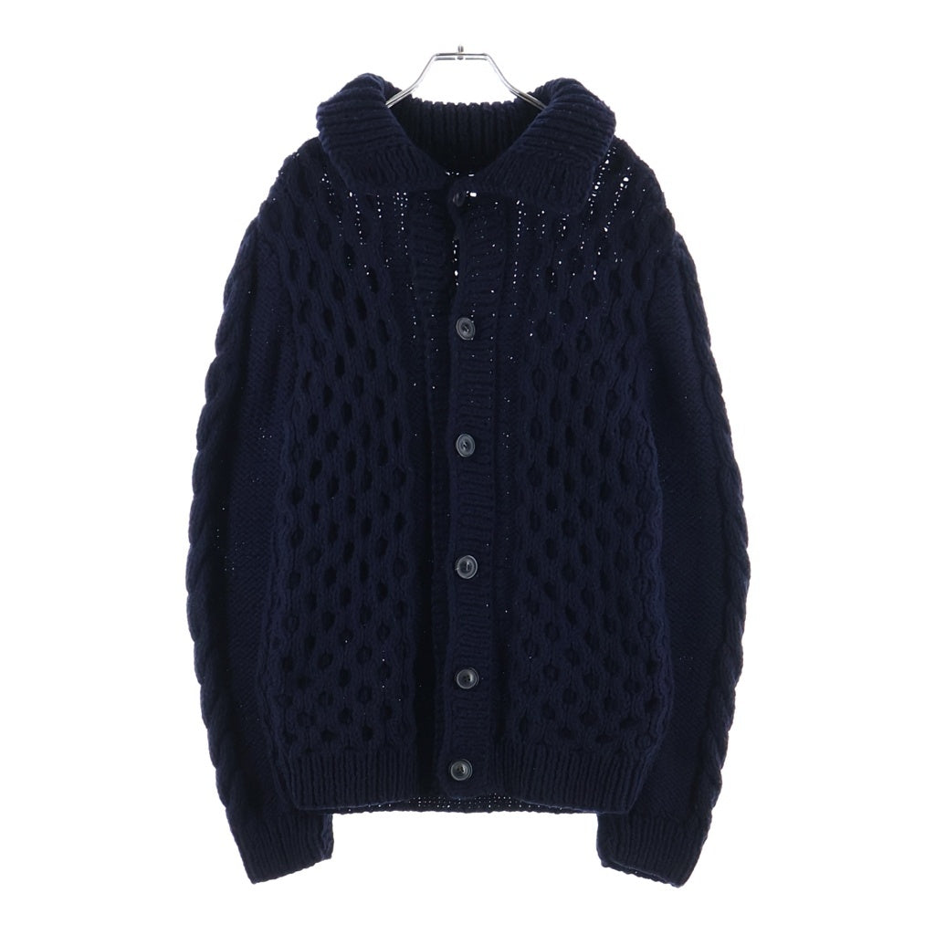 Maison Martin Margiela(メゾンマルタンマルジェラ) 09AW ここのえ期 CHUNCKY BUTTON KNIT チャンキーニットブルゾン ボタンカーディガン ネイビー