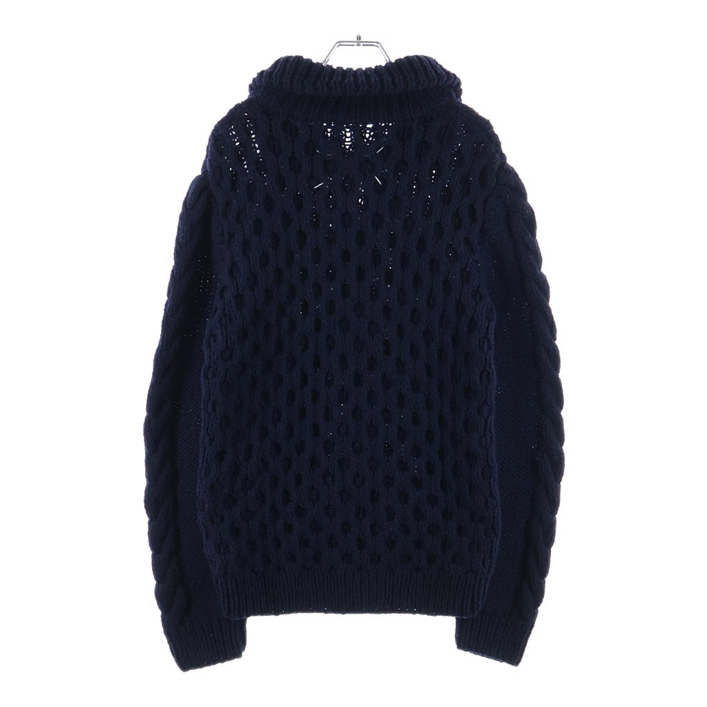 Maison Martin Margiela(メゾンマルタンマルジェラ) 09AW ここのえ期 CHUNCKY BUTTON KNIT チャンキーニットブルゾン ボタンカーディガン ネイビー