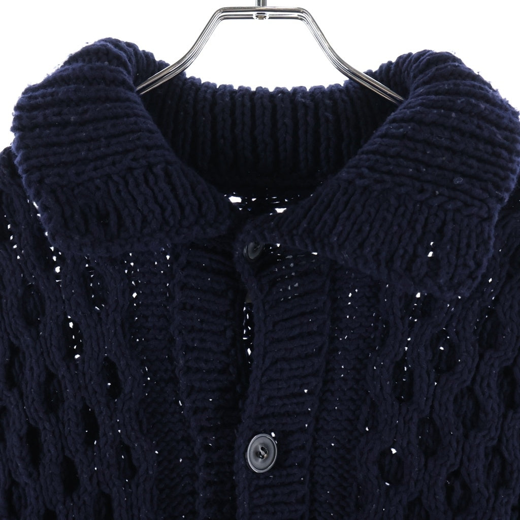 Maison Martin Margiela(メゾンマルタンマルジェラ) 09AW ここのえ期 CHUNCKY BUTTON KNIT チャンキーニットブルゾン ボタンカーディガン ネイビー