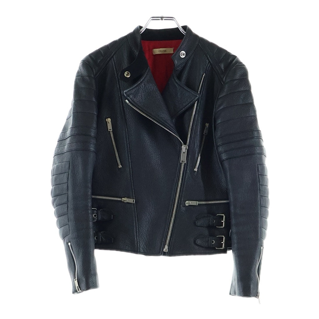 CELINE(セリーヌ) BIKER LETHER RIDERS JACKET フィービー期 バイカーレザーライダースジャケット ブラック 2 5H99/6287 レディース