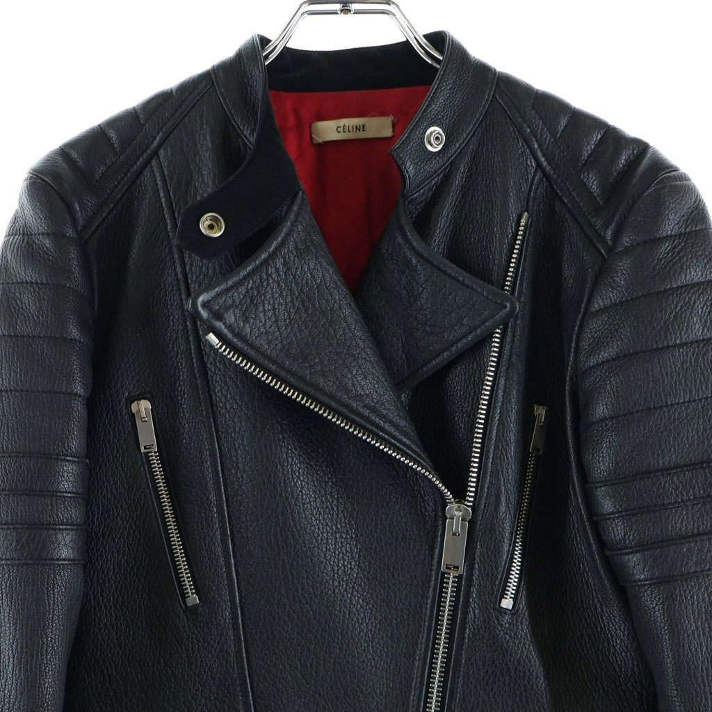 CELINE(セリーヌ) BIKER LETHER RIDERS JACKET フィービー期 バイカーレザーライダースジャケット ブラック 2 5H99/6287 レディース