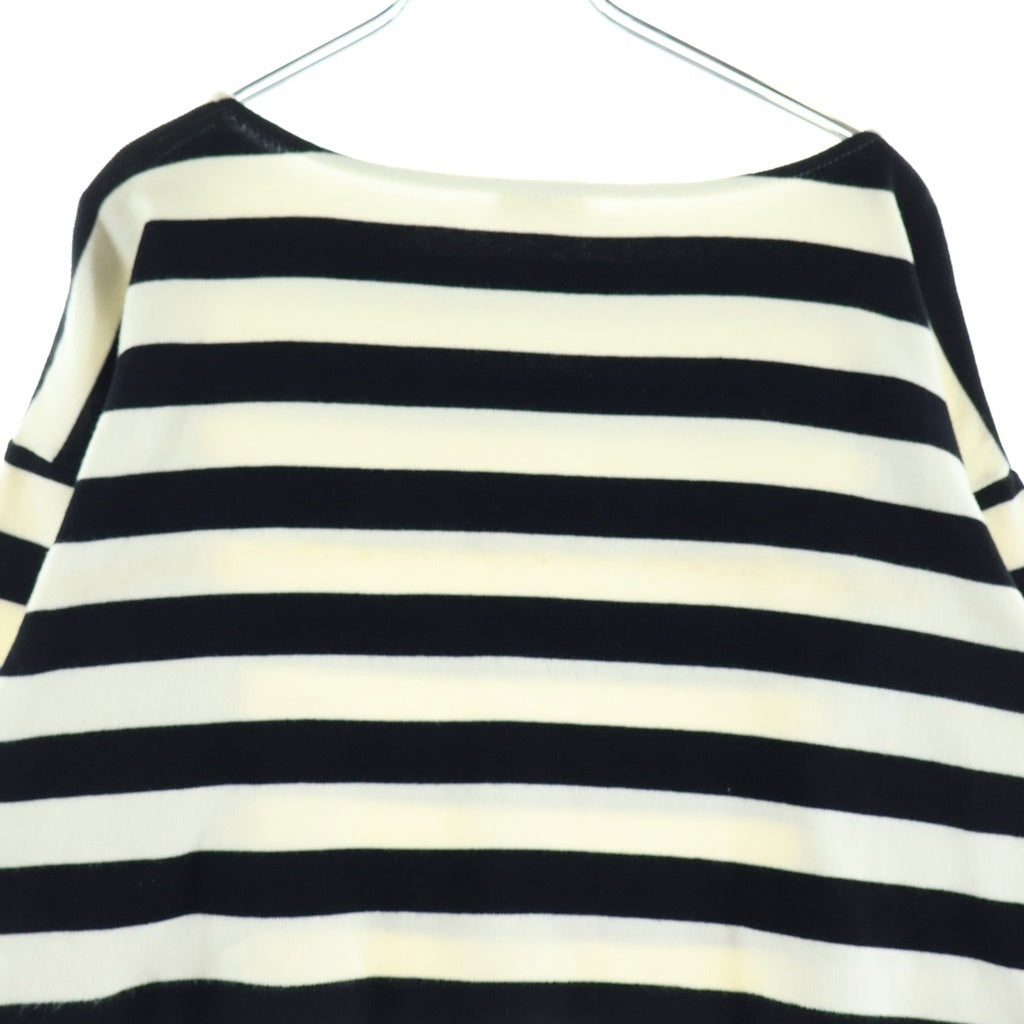 CELINE(セリーヌ) CROPPED BORDER SWEAT クロップド トリオンフ ボーダー ボートネックニット セーター レディース ホワイト/ブラック 2X877540I