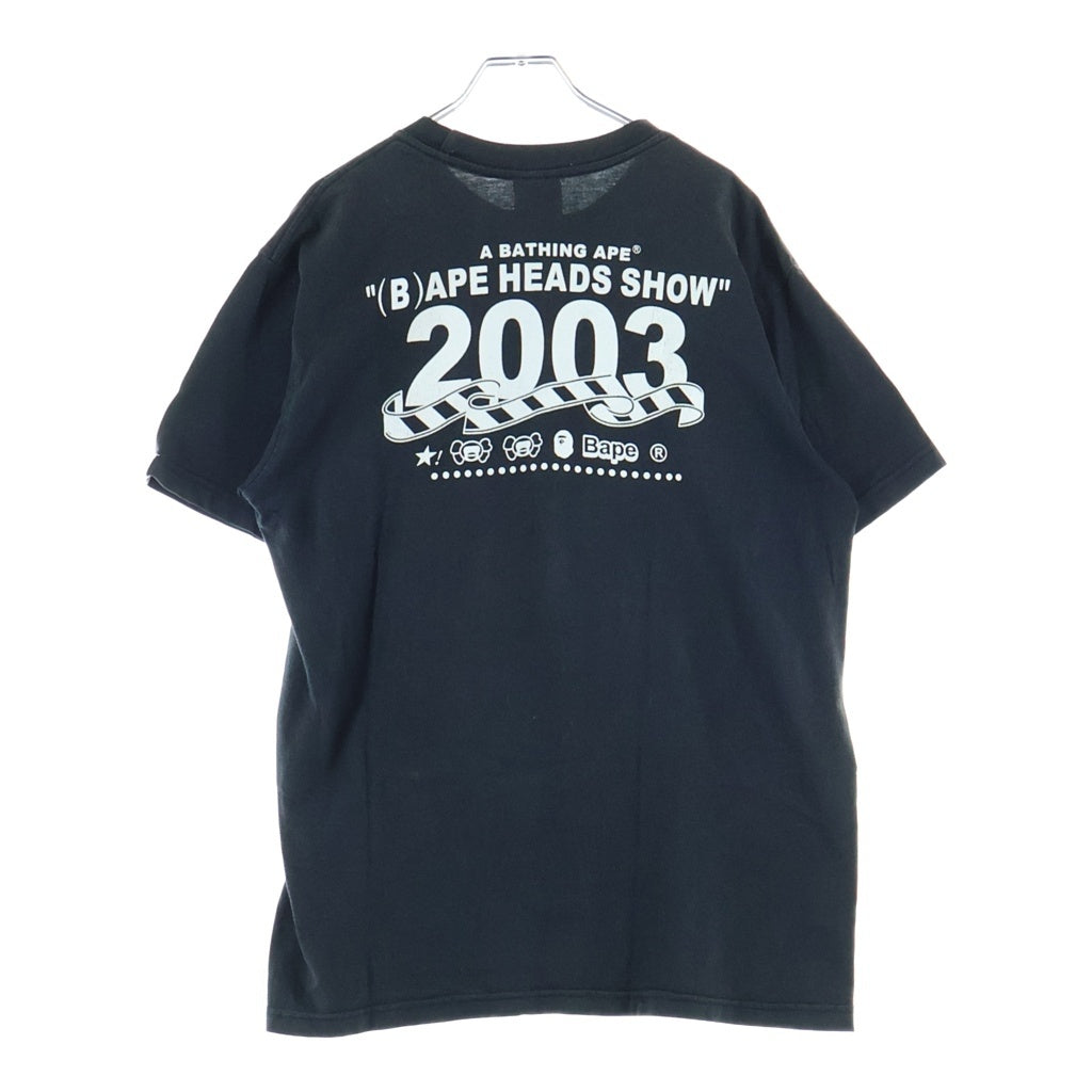 A BATHING APE(アベイシングエイプ) VINTAGE BAPE HEADS SHOW 2003 LIMITED LIPS AND TONGUE PRINT S/S TEE ヴィンテージ リップス&タン プリント半袖Tシャツ カットソー ブラック