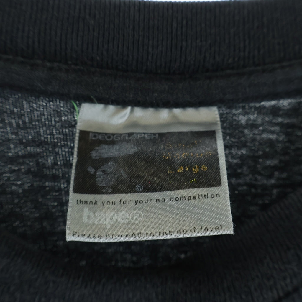 A BATHING APE(アベイシングエイプ) VINTAGE BAPE HEADS SHOW 2003 LIMITED LIPS AND TONGUE PRINT S/S TEE ヴィンテージ リップス&タン プリント半袖Tシャツ カットソー ブラック