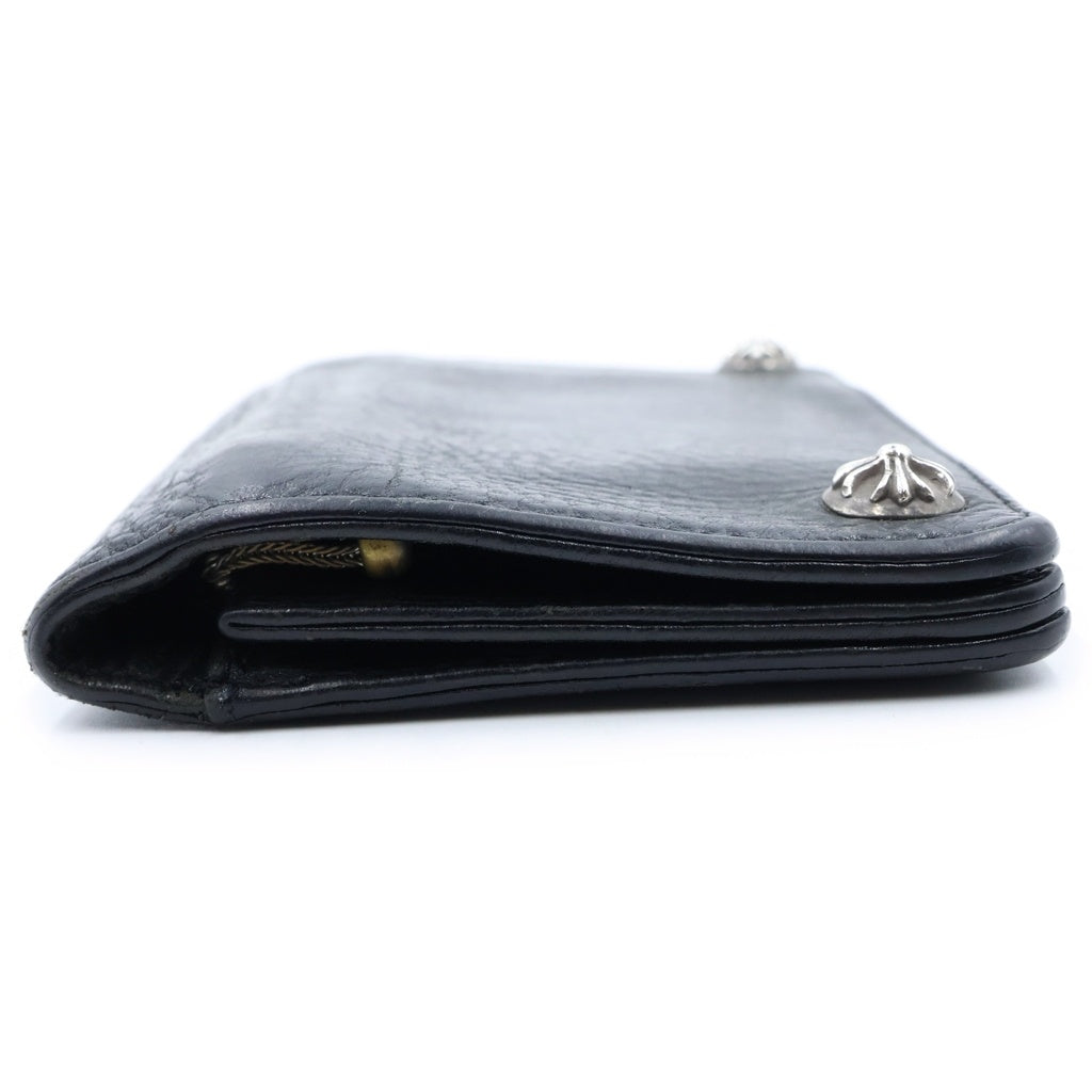 CHROME HEARTS(クロムハーツ) 2ZIP 2ジップ クロスボールボタンレザーウォレット 財布 ブラック BCA363